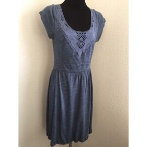 Pins and Needles dress Blue lace‎ casual comfy beach open back USA size M